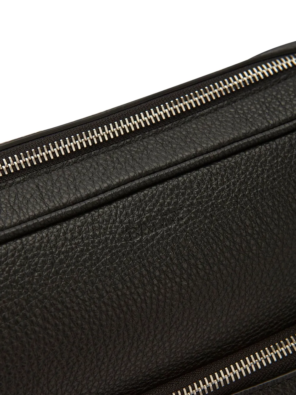 Bally zip-fastening leather messenger bag Zwart