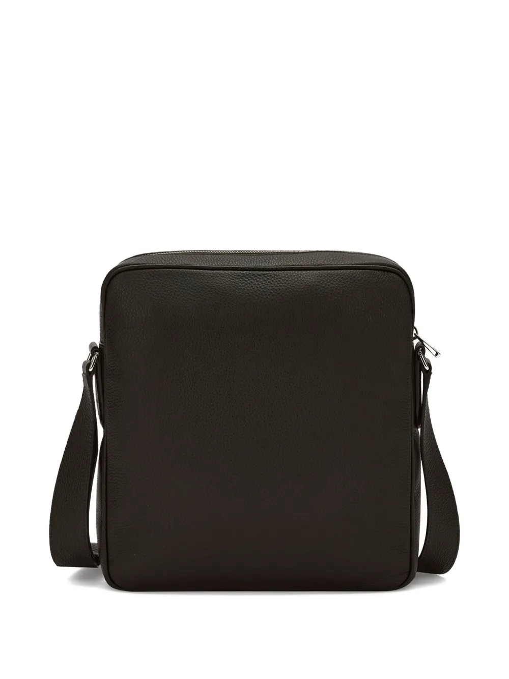 Bally zip-fastening leather messenger bag Zwart