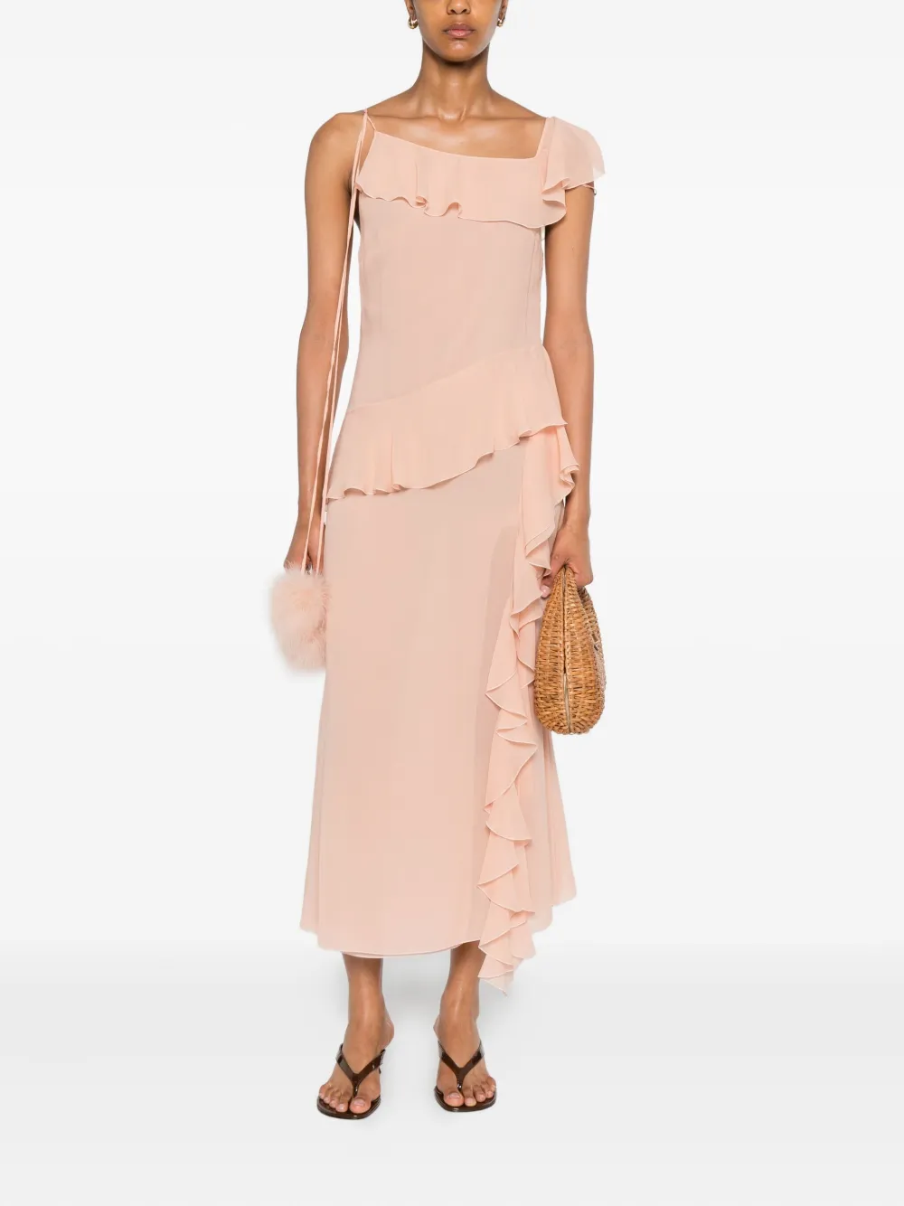 Blumarine ruffled-trim silk maxi dress | Cocktail & Party Dresses | Image 2