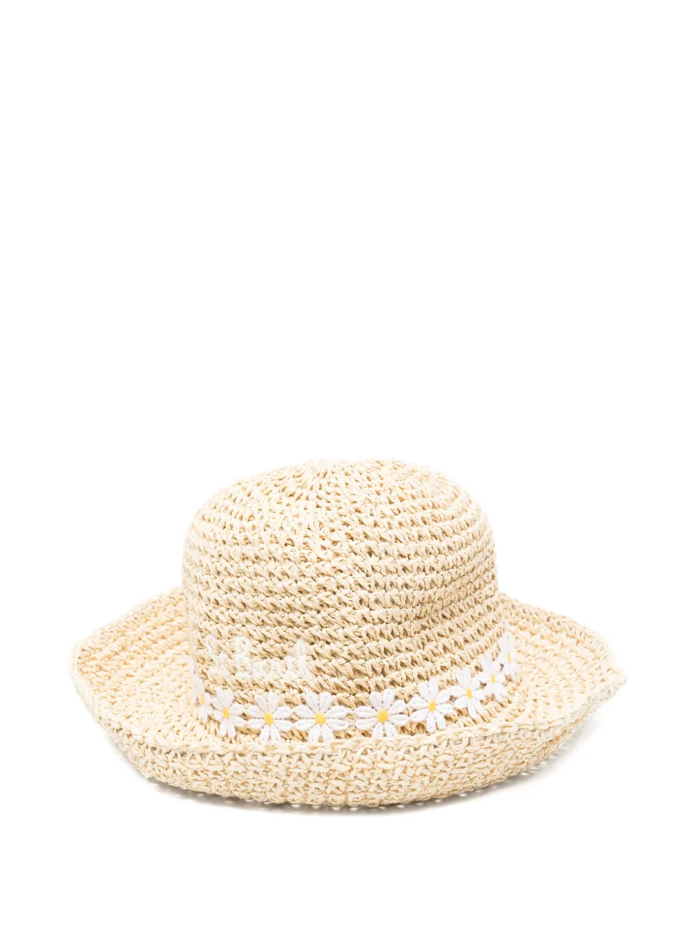 MC2 Saint Barth daisy-embroidered sun hat Beige