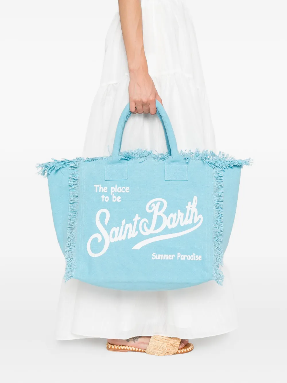 MC2 Saint Barth Vanity fringed tote bag Blauw