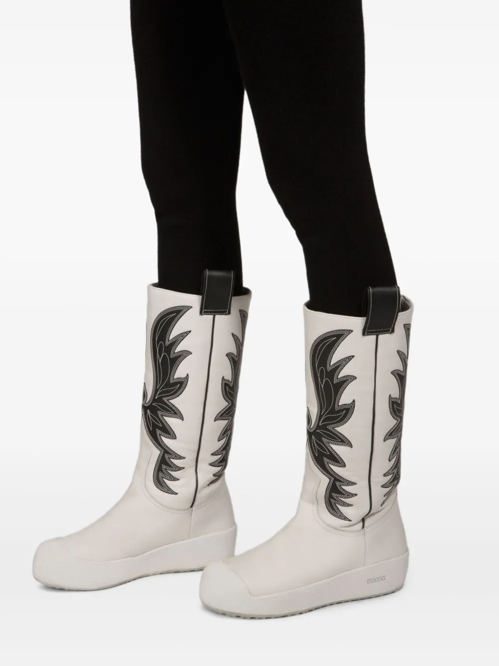 Bally Leren laarzen met vleugeldetail Wit