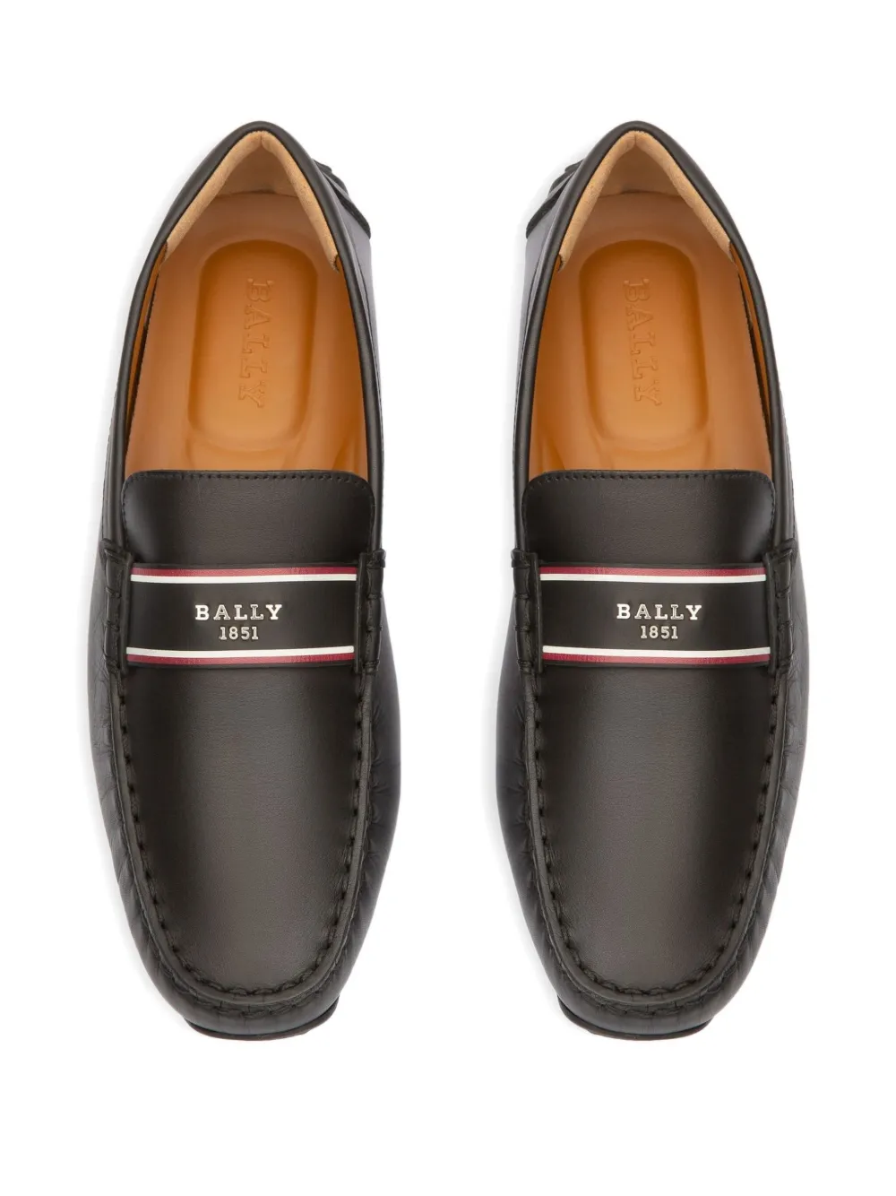 Bally Pilot Driver loafers met leren streep Zwart