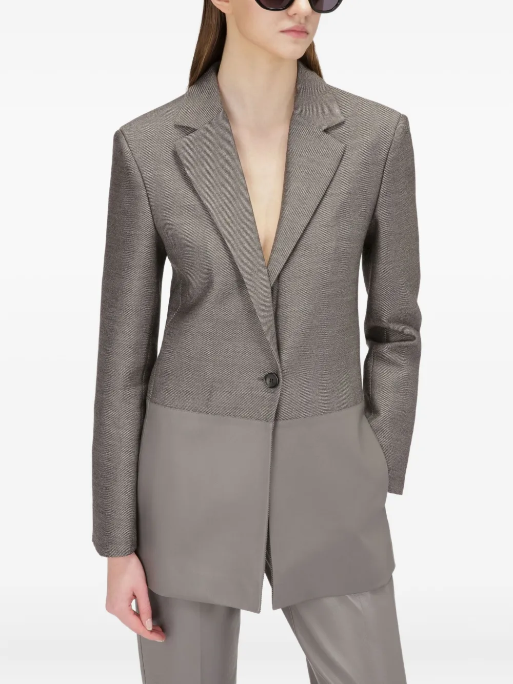 Bally panelled single-breasted blazer Grijs