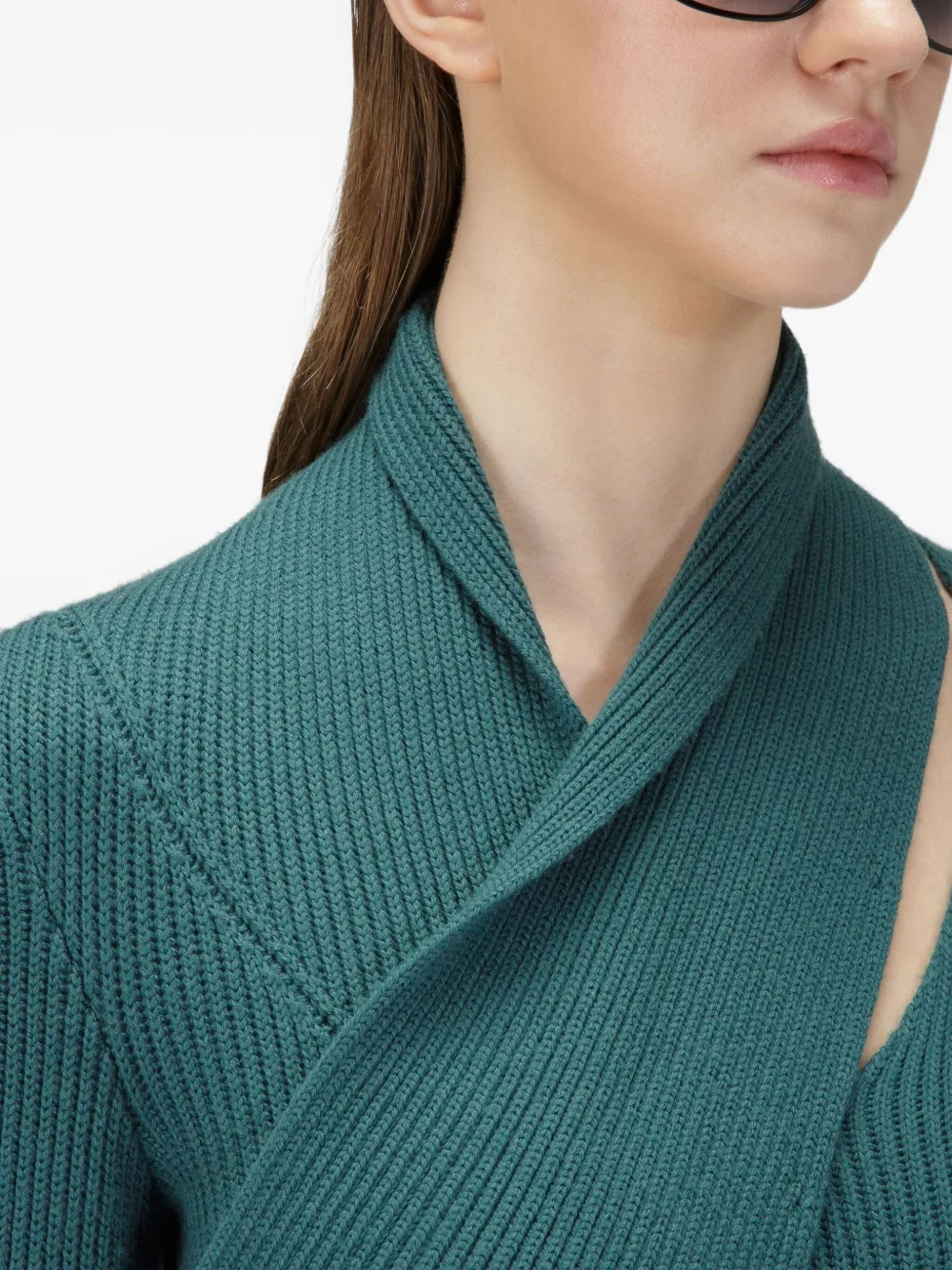Bally ribbed wool dress Groen