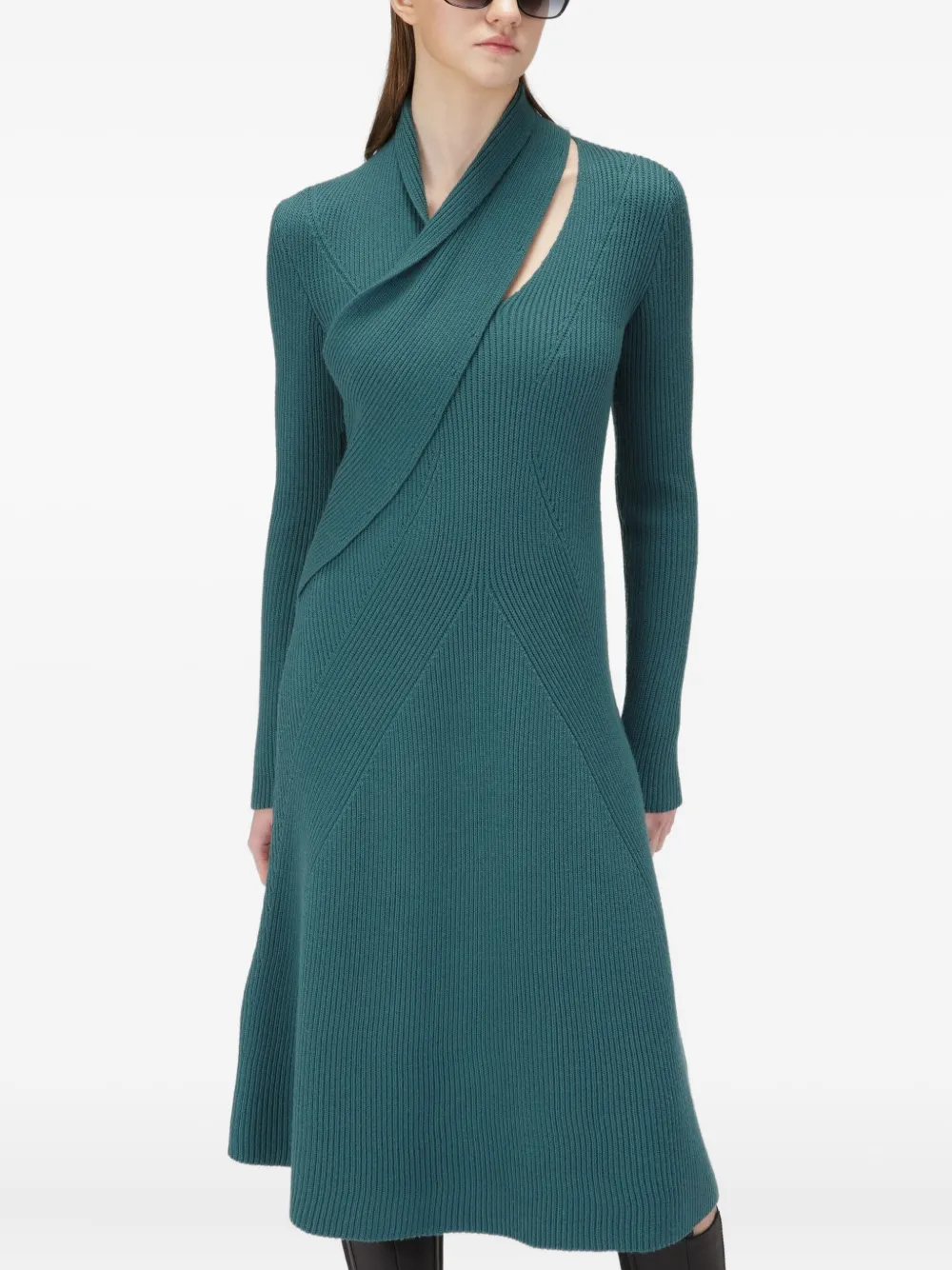 Bally ribbed wool dress Groen