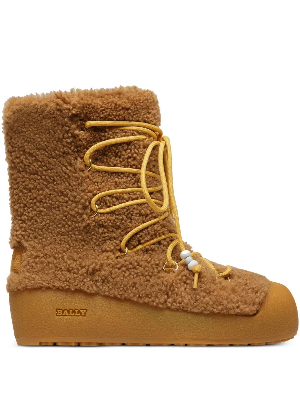 Bally Corviglia lace-up shearling boots CAMEL