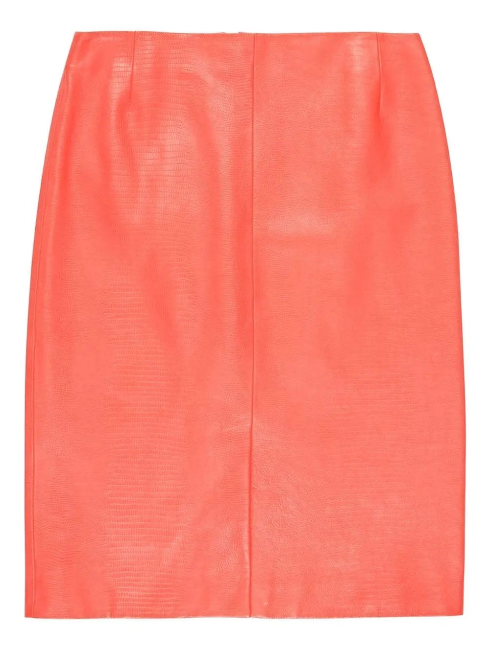 Bally Leren midi-rok met textuur Oranje