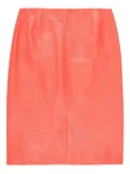 Bally textured-leather midi skirt - Orange