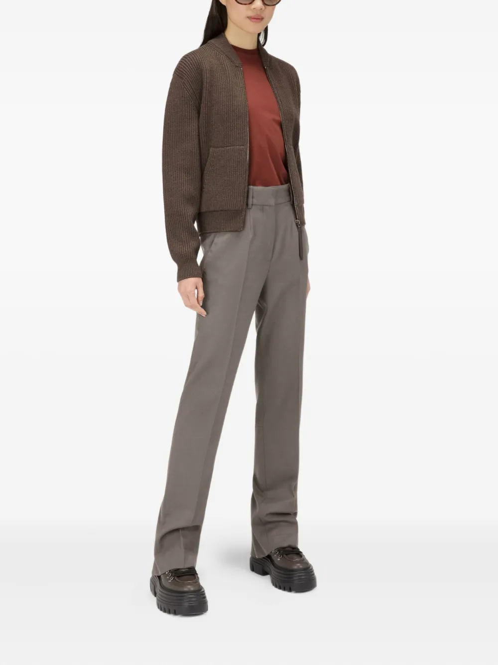 Bally zip-detail trousers Grijs