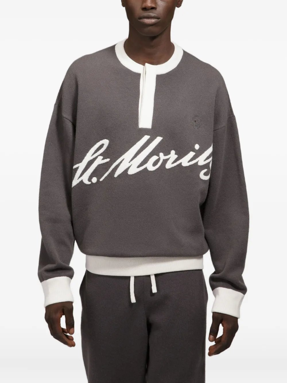 Bally St Moritz button-placket cashmere sweater Grijs