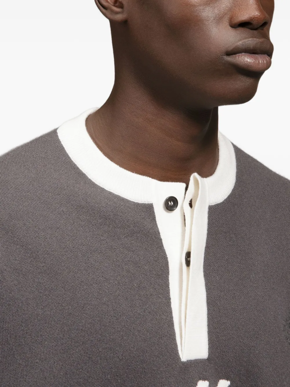 Bally St Moritz button-placket cashmere sweater Grijs