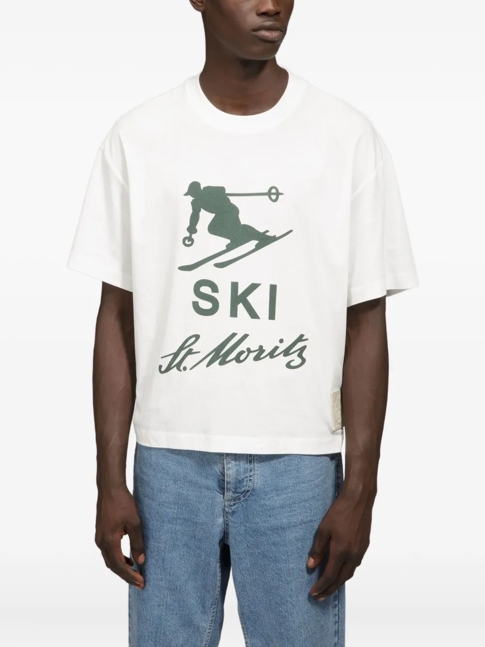 Bally St Moritz Skier Print T-shirt In White