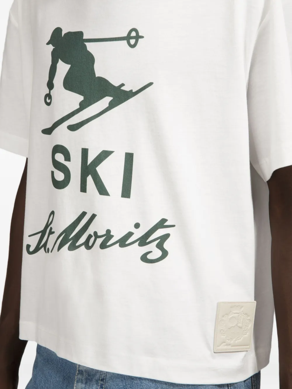 Bally St Moritz Skier Print T-shirt In White