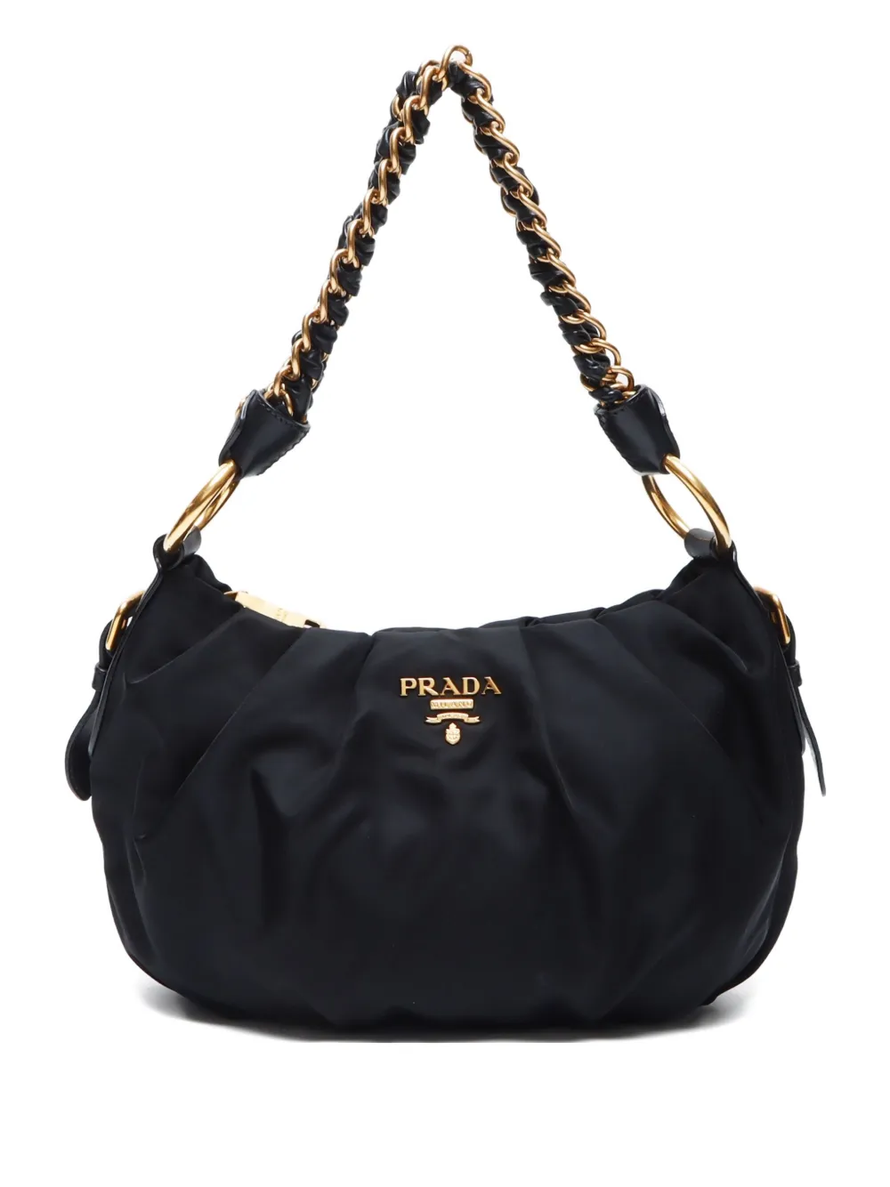Prada Pre-Owned 2010s プリーツ ショルダーバッグ - ブラック Prada Pre-Owned 2010s プリーツ ショルダーバッグ - ブラック