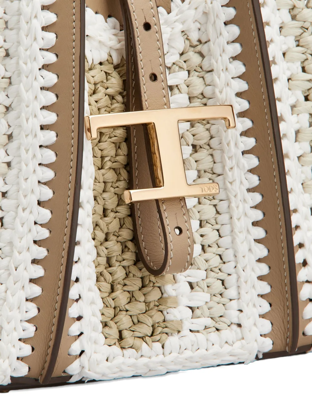 Tod's Shopper met gehaakt detail en T-gesp Beige