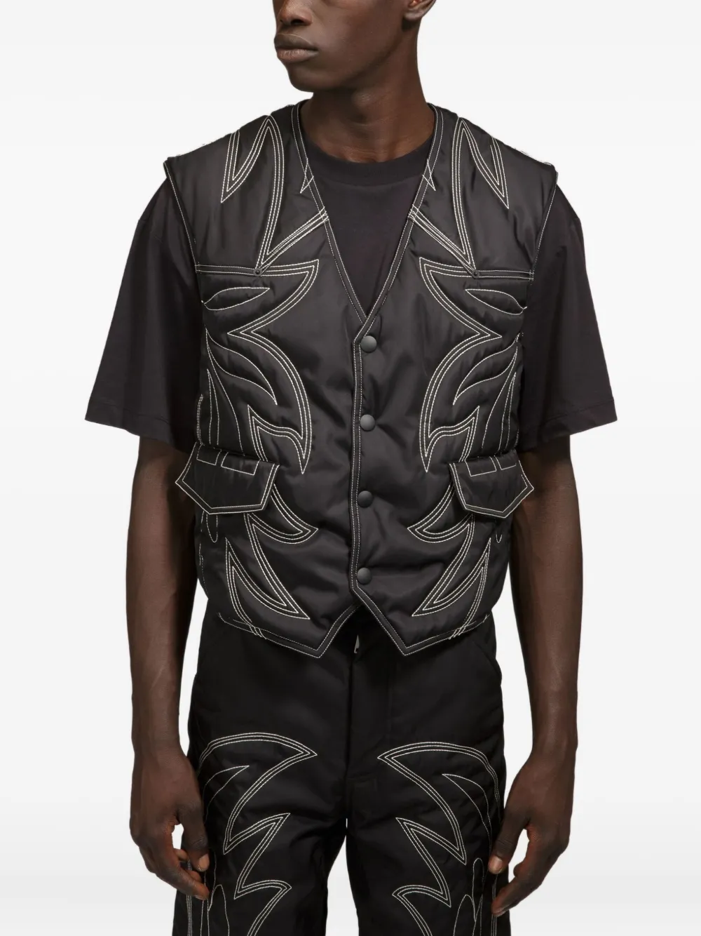 Bally Gilet met gestikt patroon Zwart