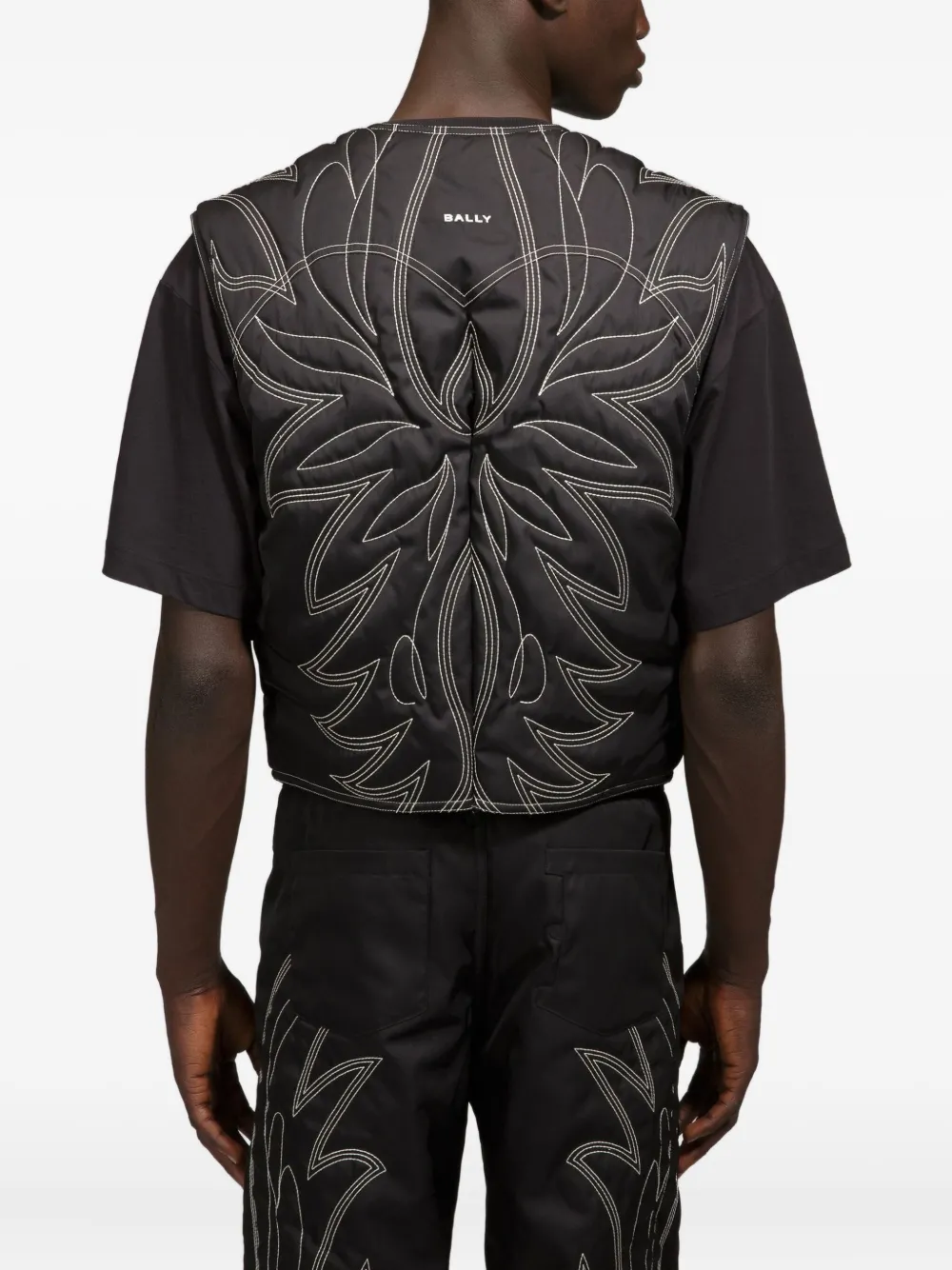 Bally Gilet met gestikt patroon Zwart