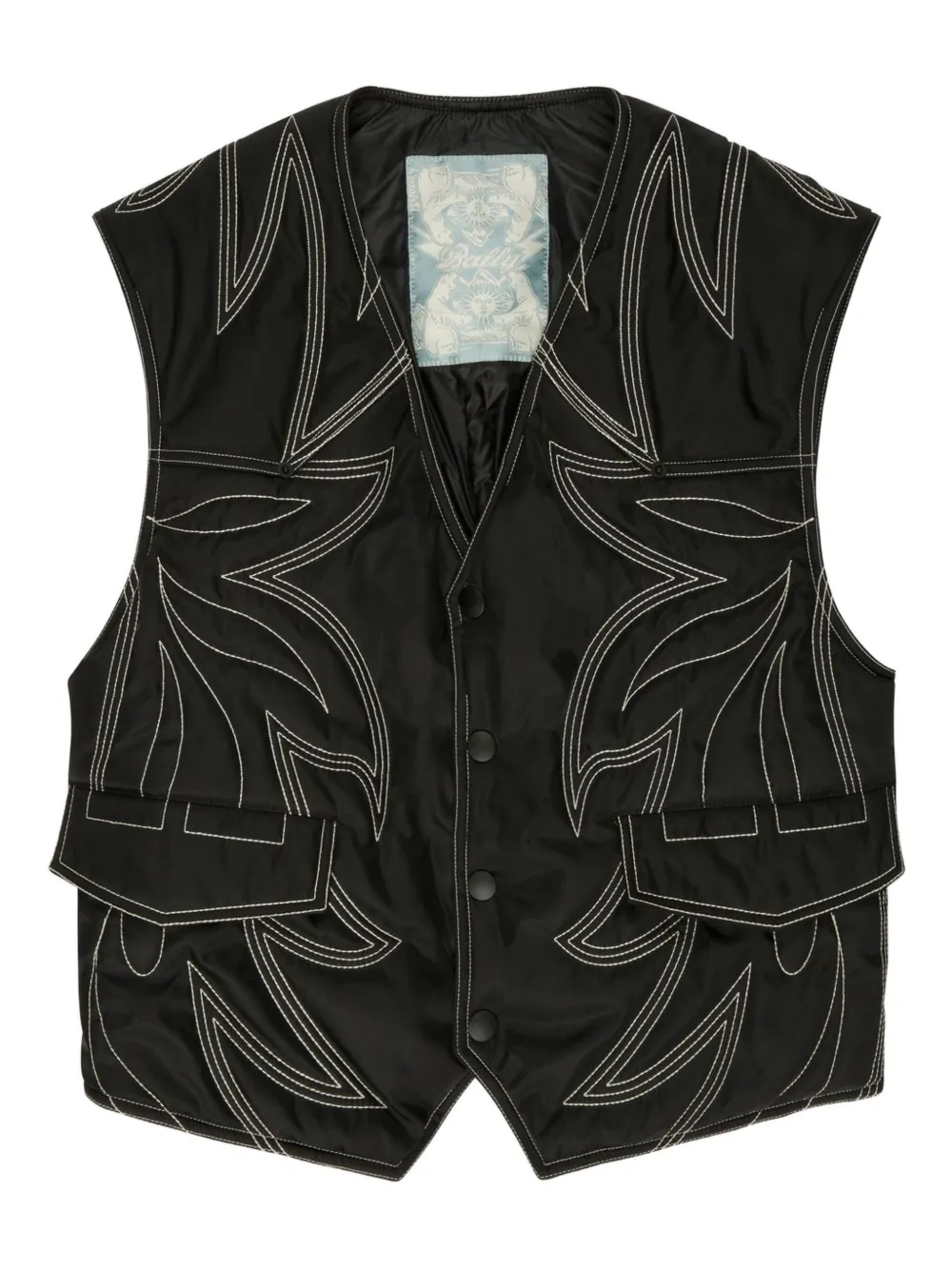 Bally Gilet met gestikt patroon Zwart