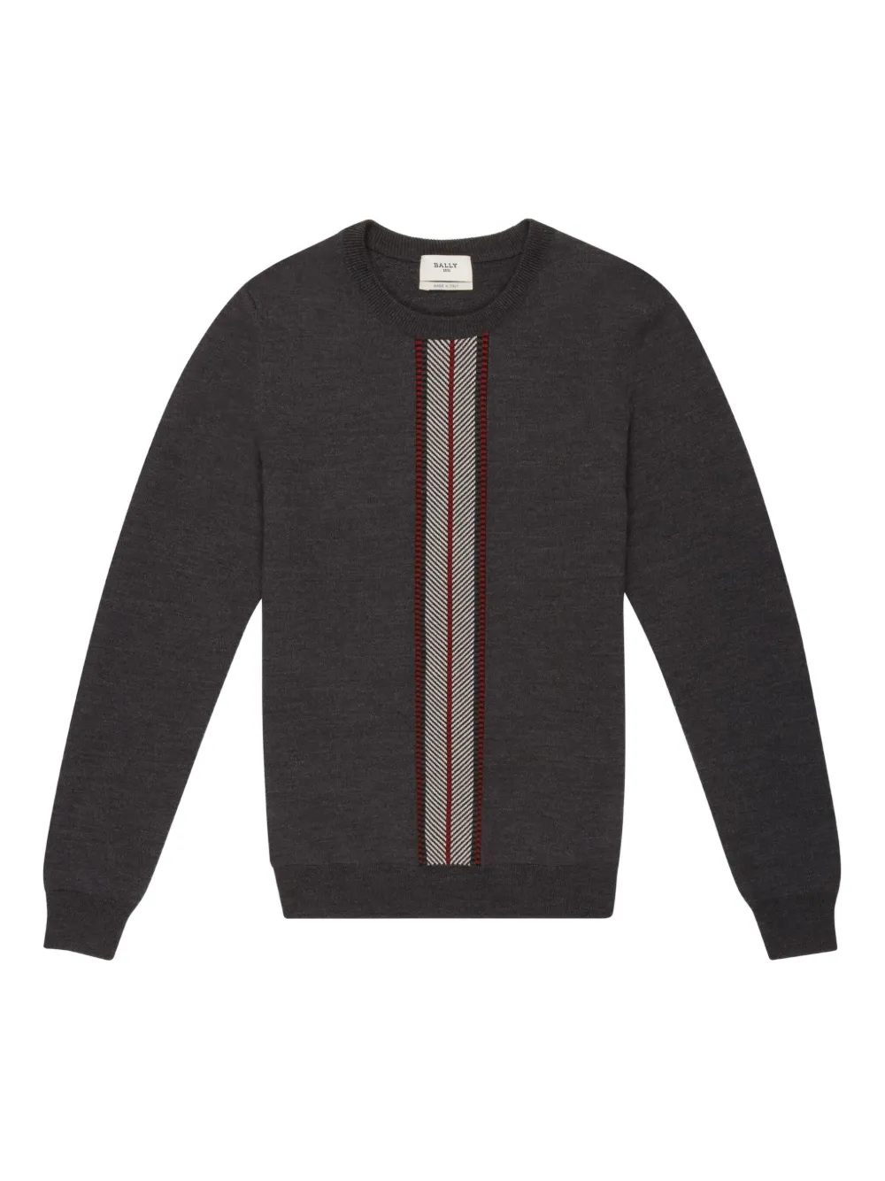 Bally jacquard-stripe wool sweater Grijs