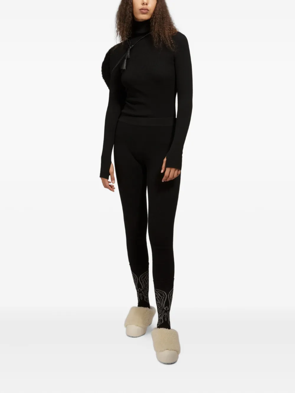 Bally ribbed cashmere leggings Zwart