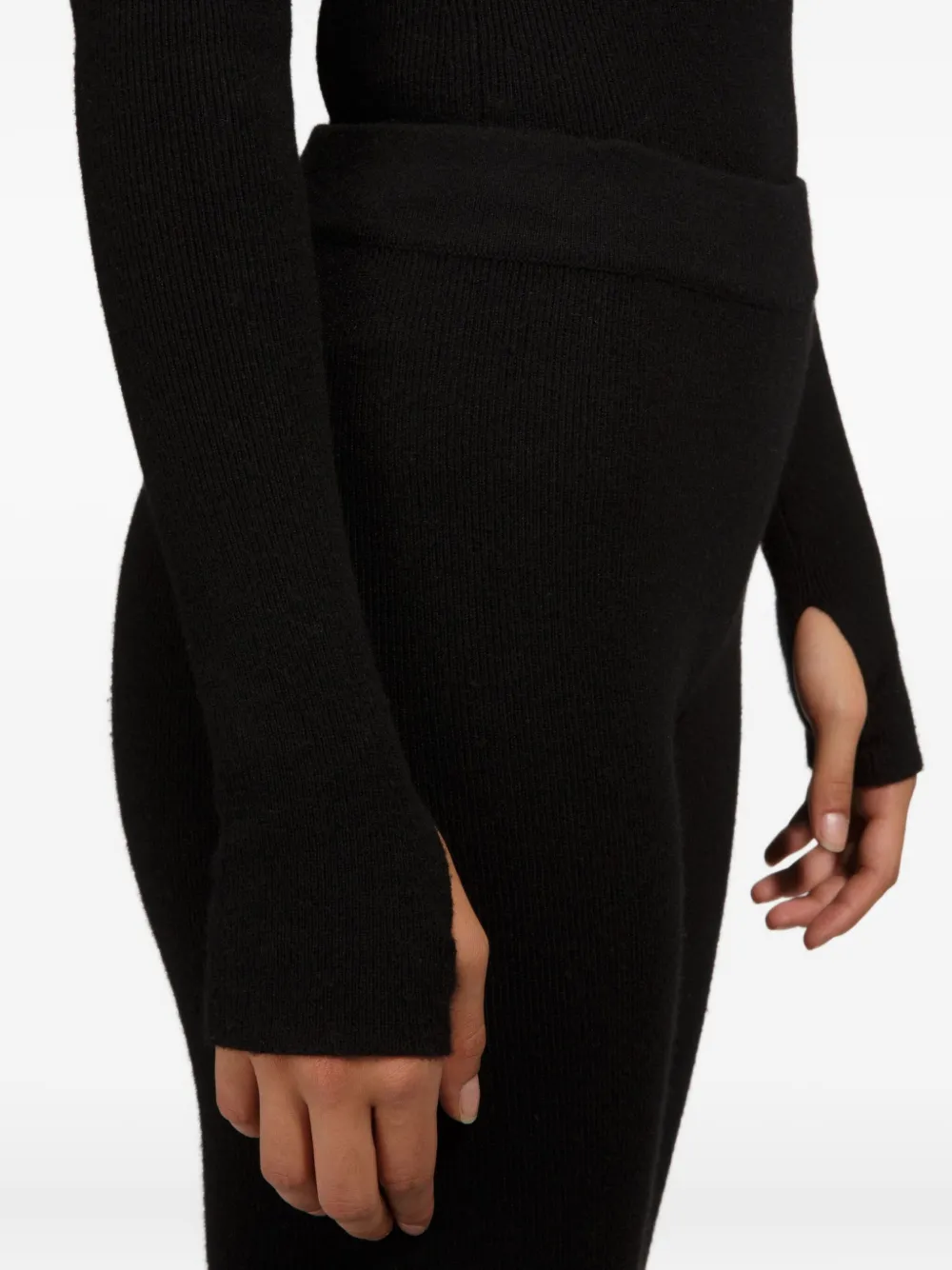 Bally ribbed cashmere leggings Zwart