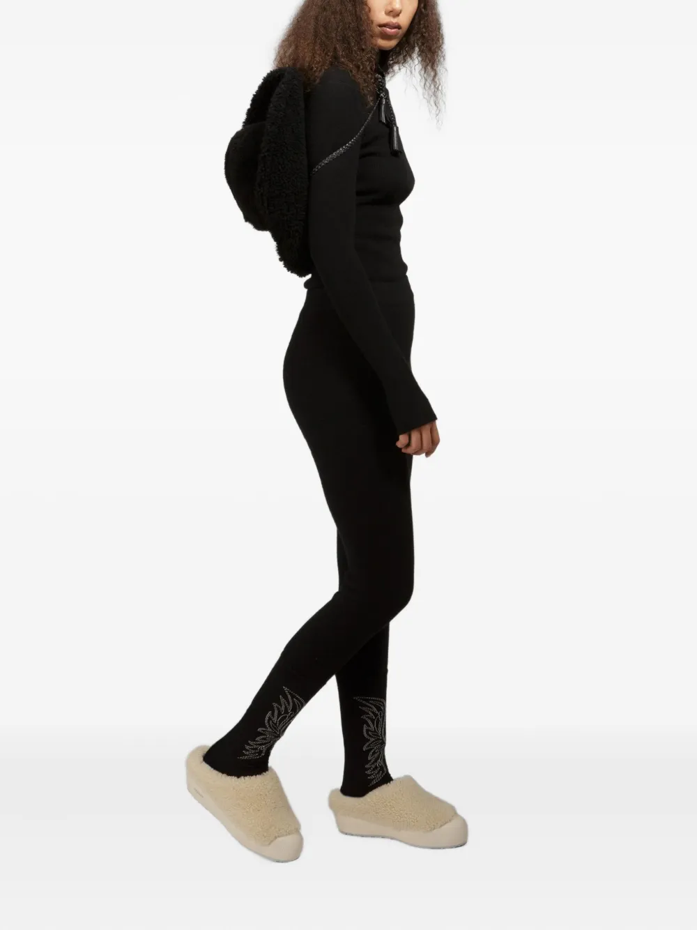 Bally ribbed cashmere leggings Zwart