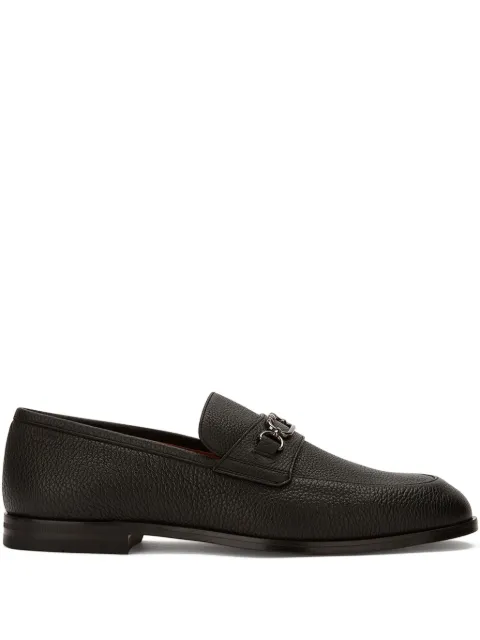 Bally grained-leather chain-link loafers