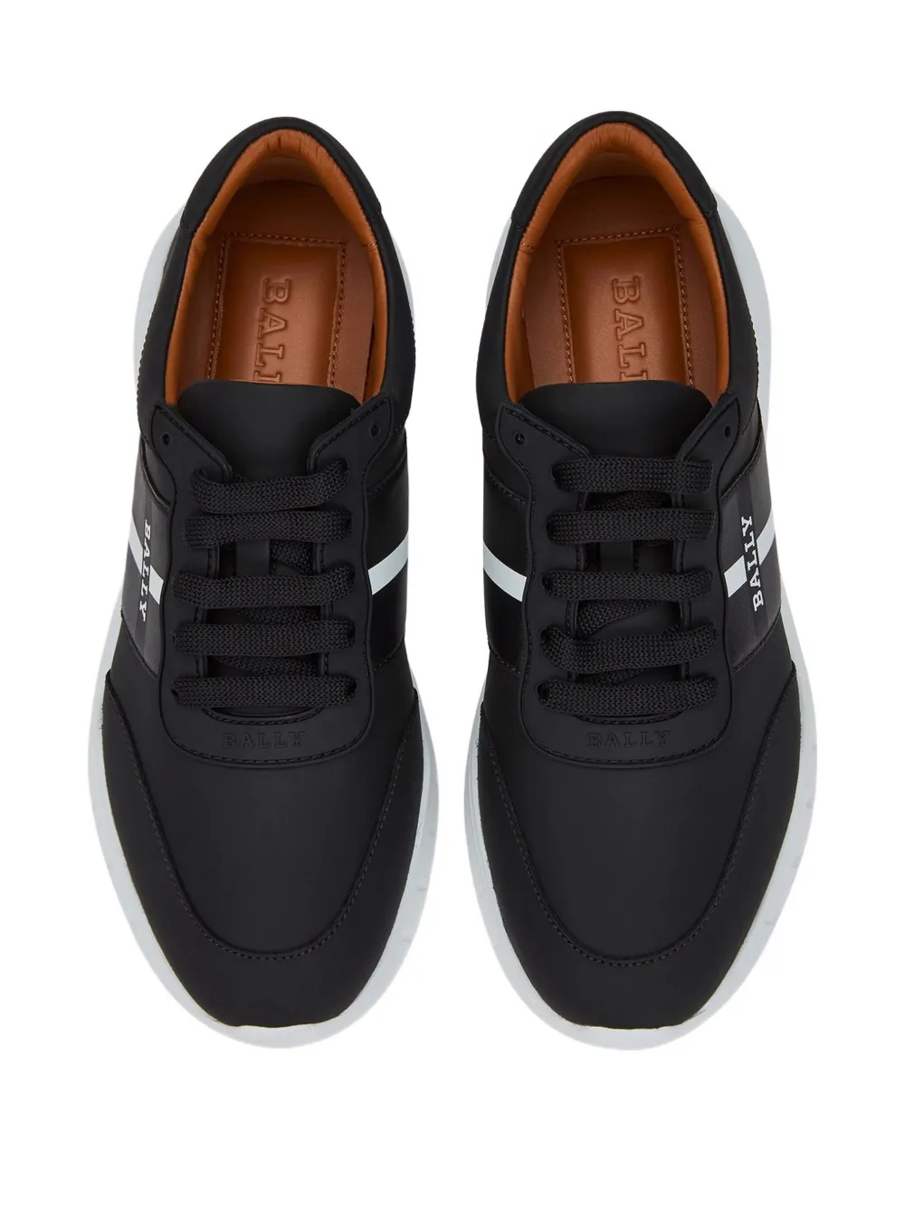 Bally ribbon-detail leather sneakers BLACK