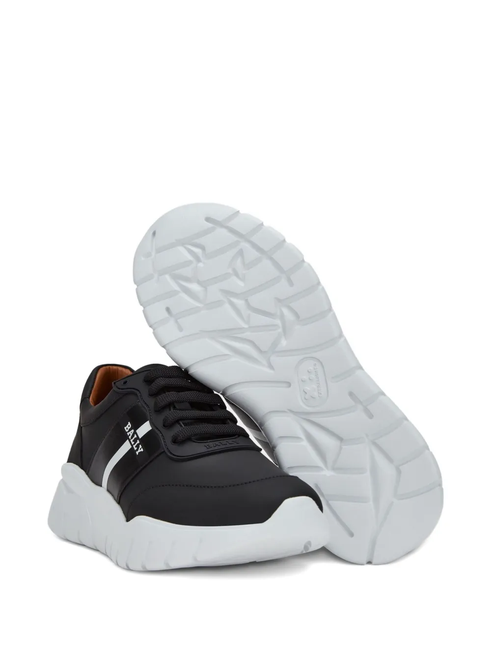 Bally ribbon-detail leather sneakers BLACK