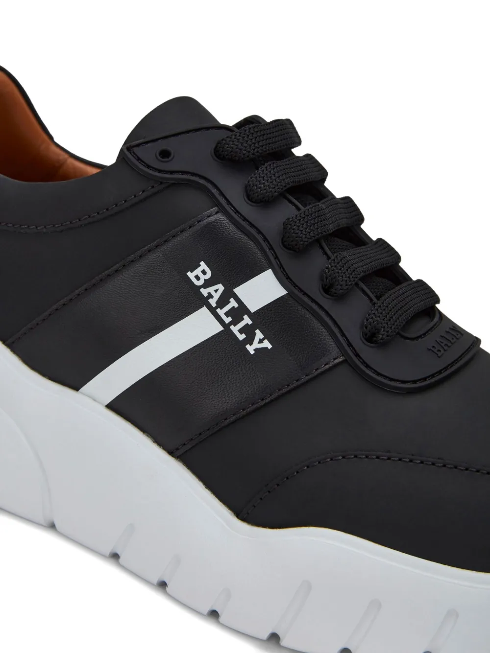 Bally ribbon-detail leather sneakers BLACK