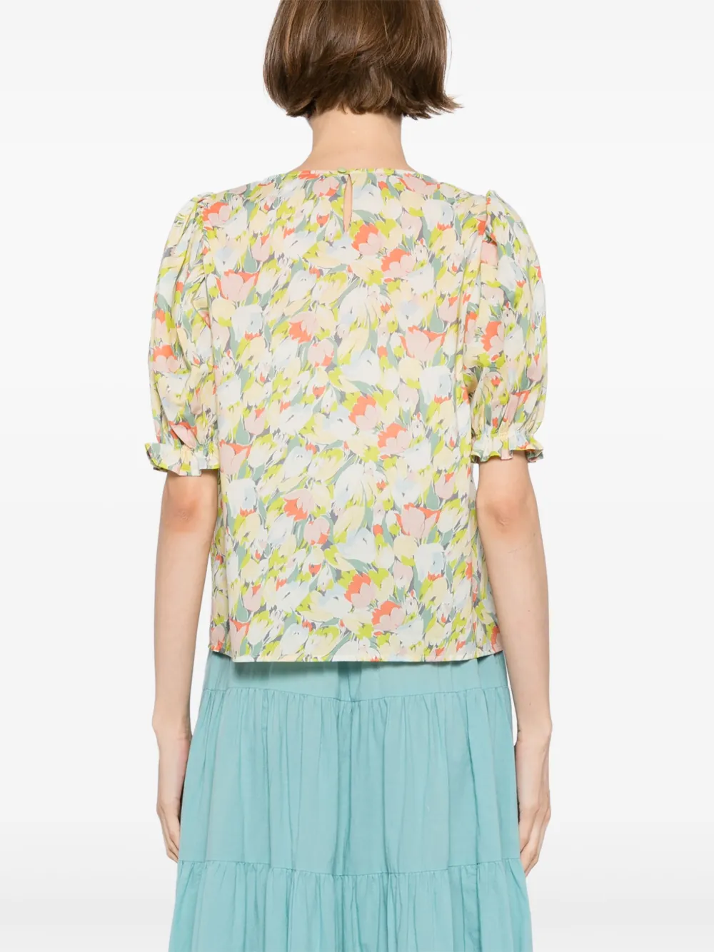 To b. by agnès b. Tulip Print blouse Beige