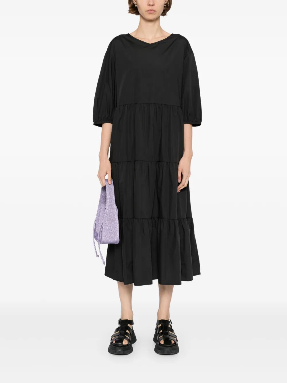 To b. by agnès b. tiered dress - Zwart