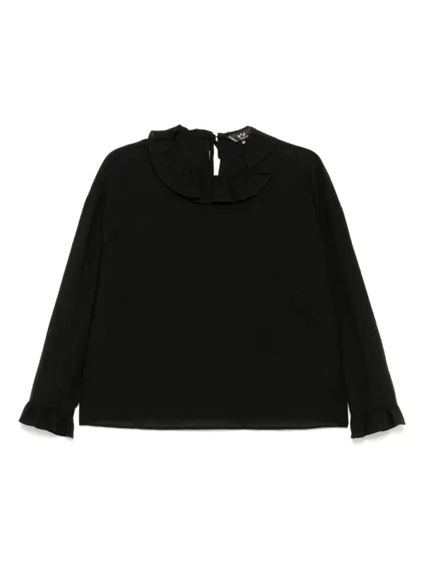 To be by agnesb ♡ blouse To b. By Agnès b. clown-like Ruffle Neckline Blouse | Black