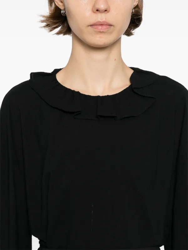 To b. By Agnès b. clown-like Ruffle Neckline Blouse | Black