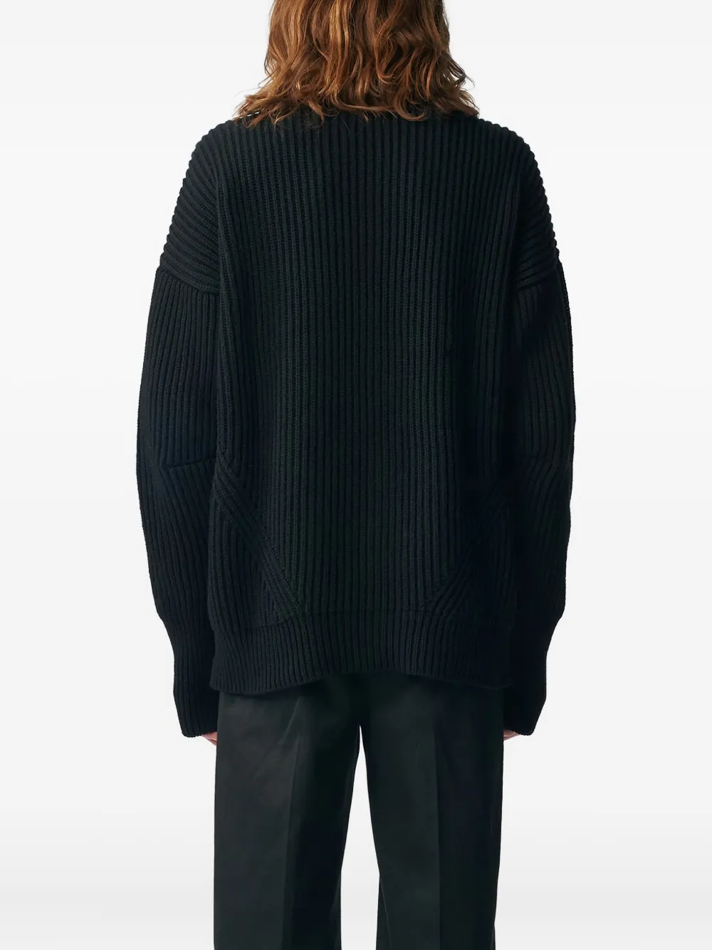 Ann Demeulemeester high-neck ribbed jumper Zwart