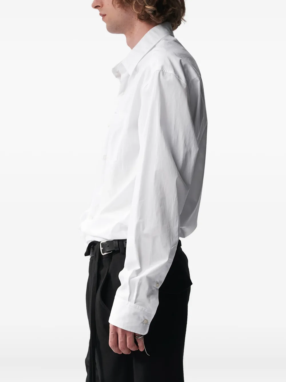 Ann Demeulemeester Mark popeline long-sleeve shirt Wit