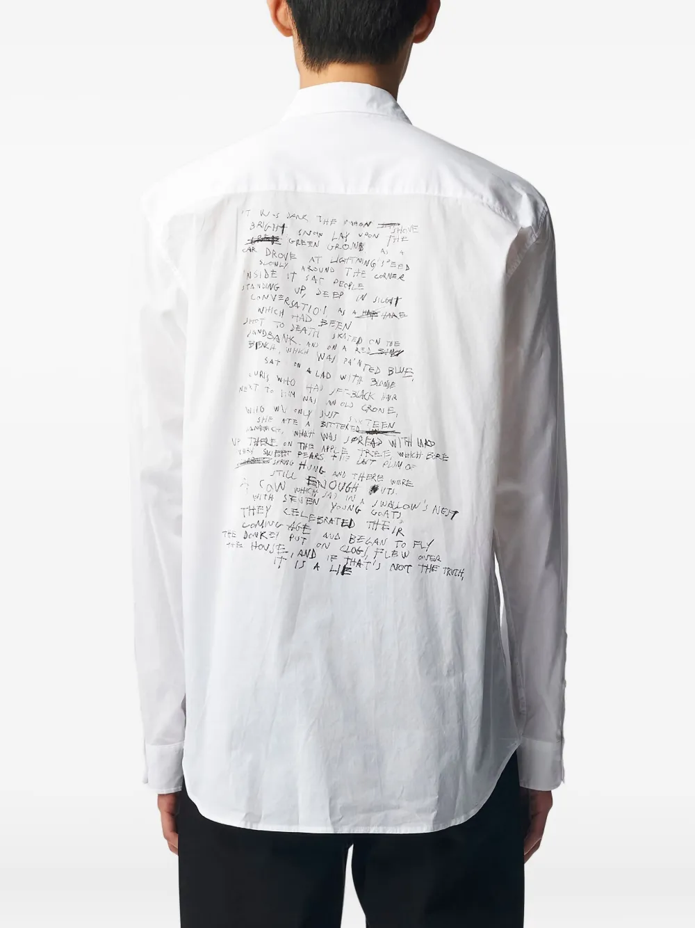 Ann Demeulemeester Benard poem-print voile shirt Wit