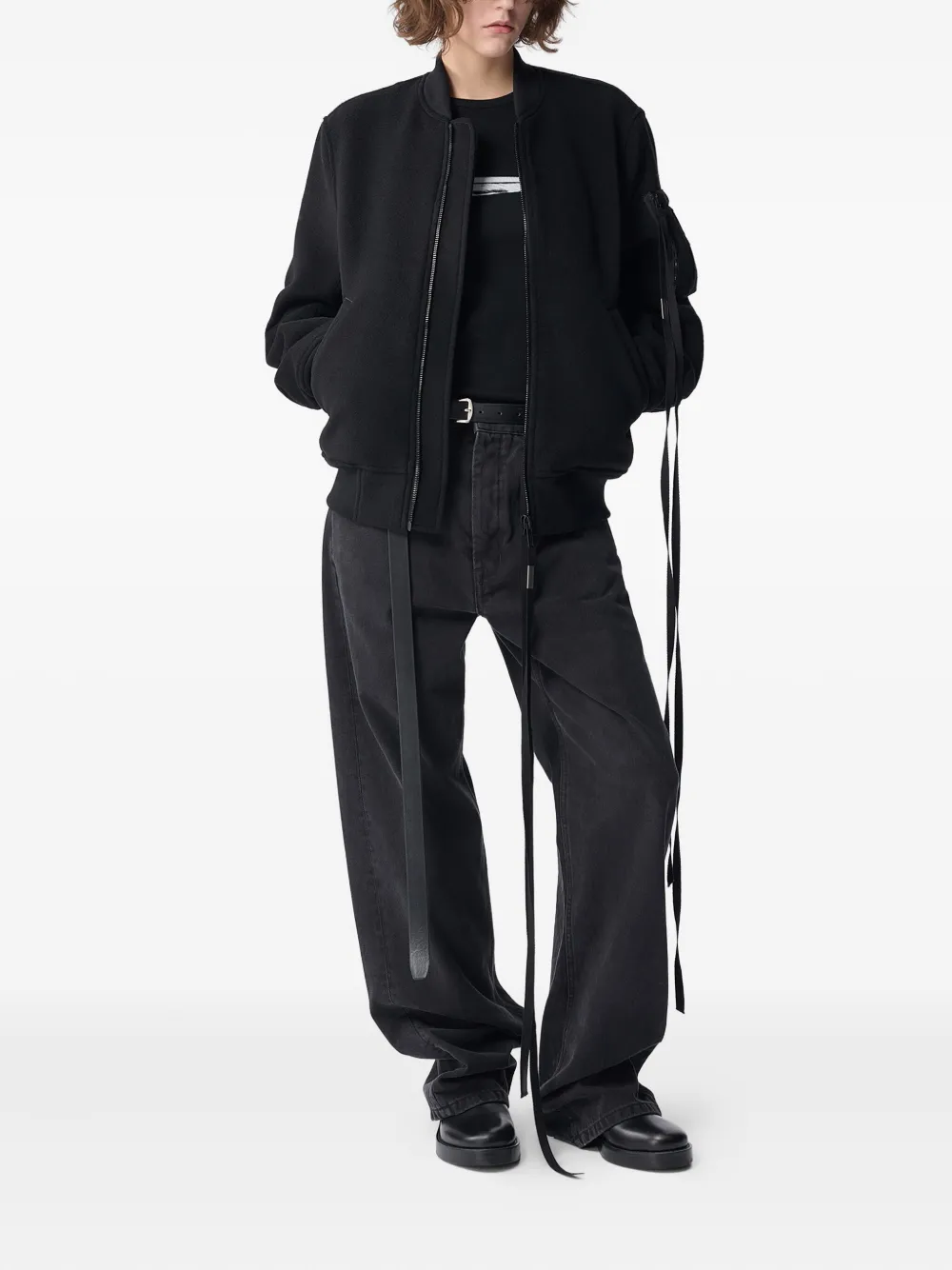 Ann Demeulemeester zip-up bomber jacket Zwart