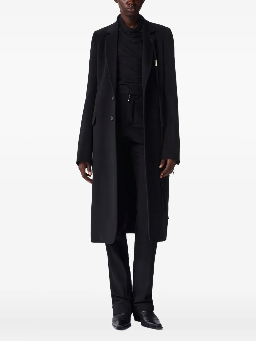 Ann Demeulemeester single-breasted coat Zwart