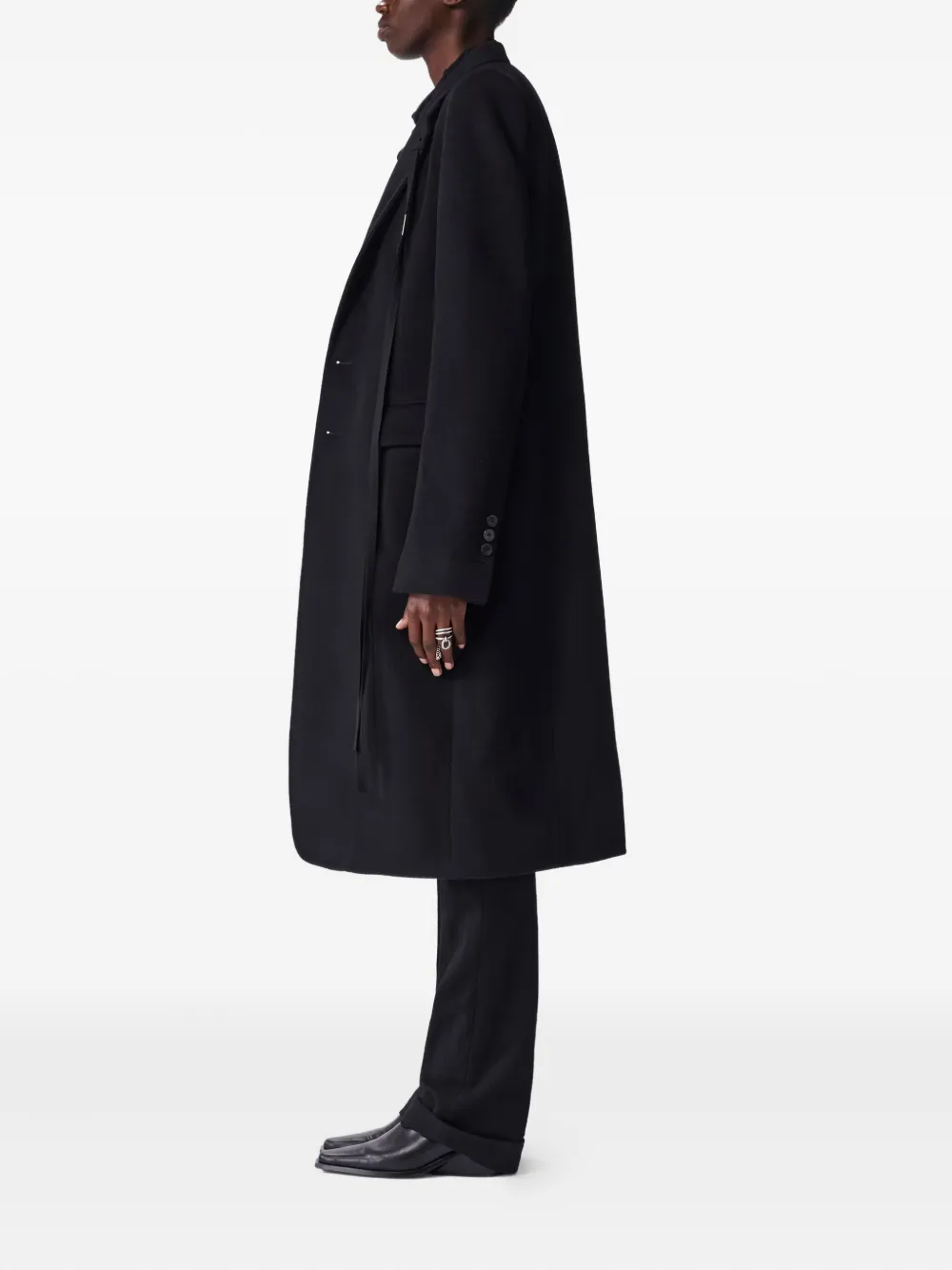Ann Demeulemeester single-breasted coat Zwart