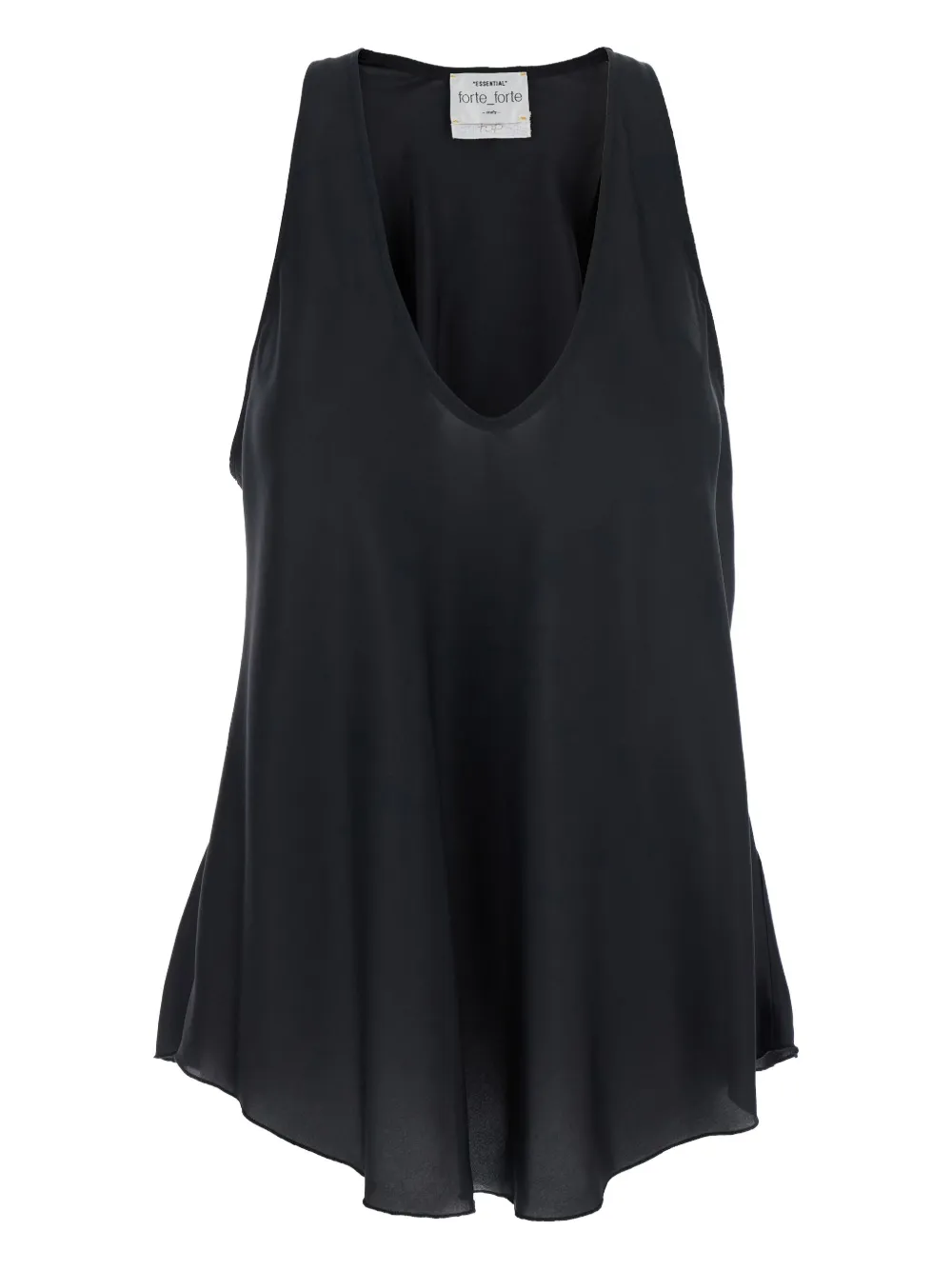 Forte V-neck sleeveless top Zwart