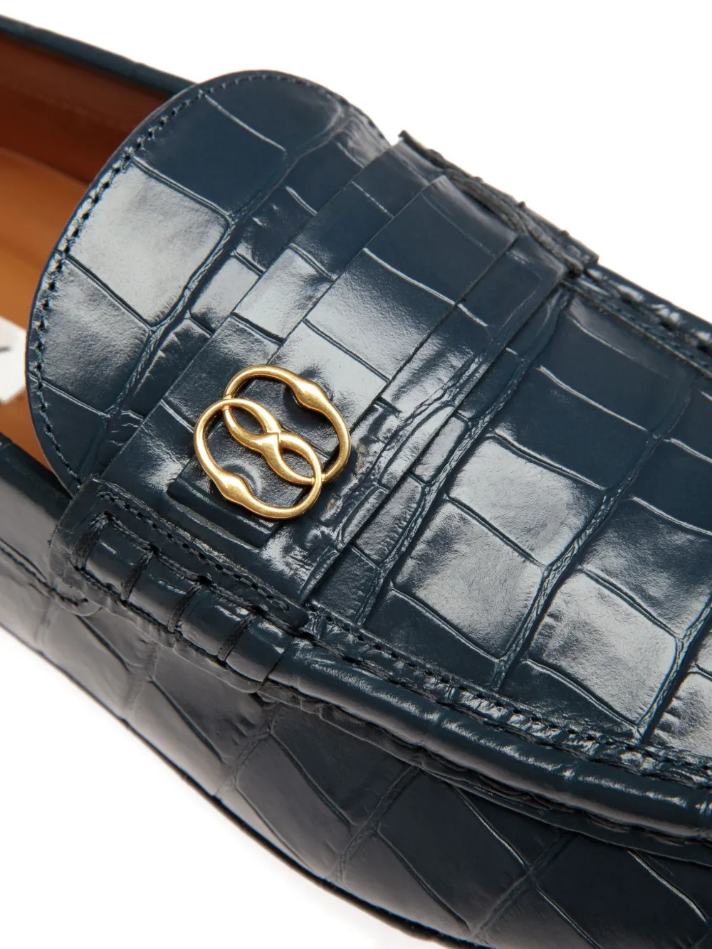 Bally Loafers met krokodillen-reliëf Blauw