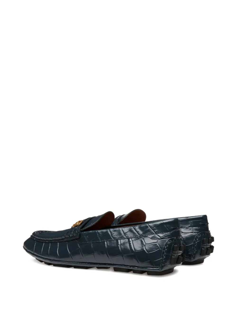 Bally Loafers met krokodillen-reliëf Blauw