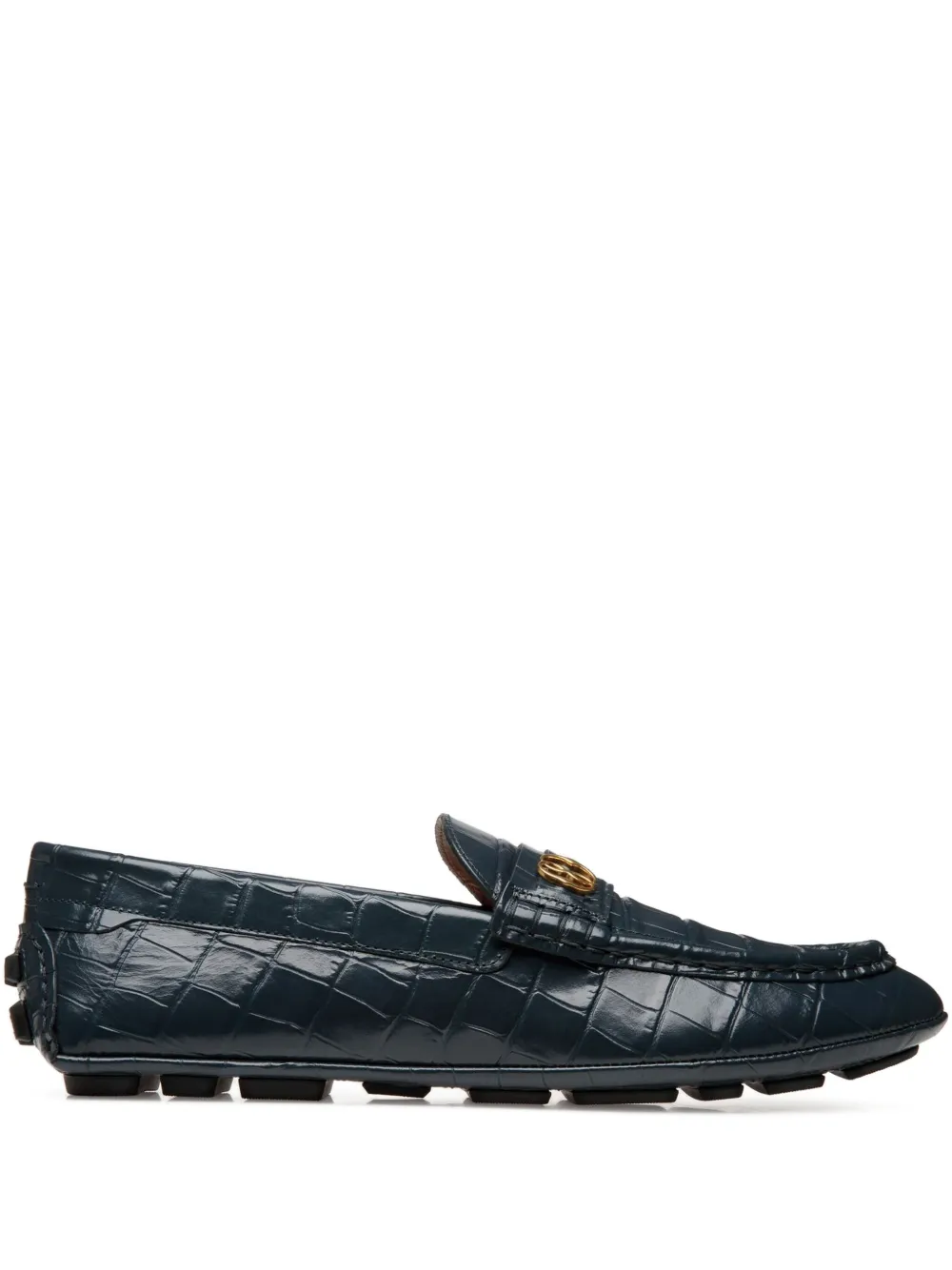 Bally crocodile-embossed loafers Blue
