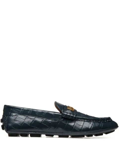 Bally crocodile-embossed loafers