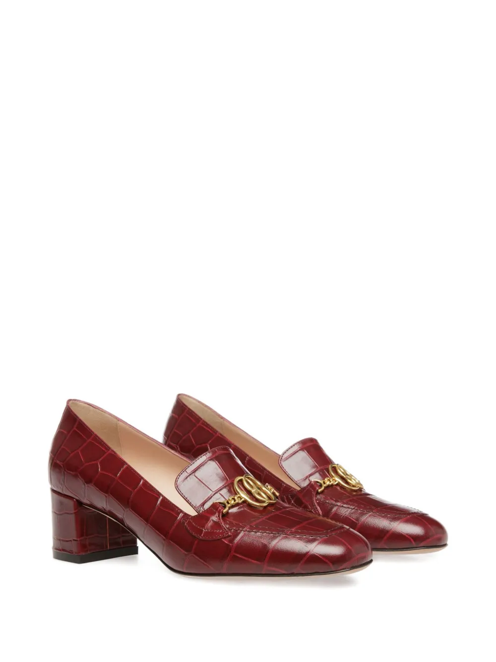 Bally Obrien pumps met krokodillen-reliëf Rood