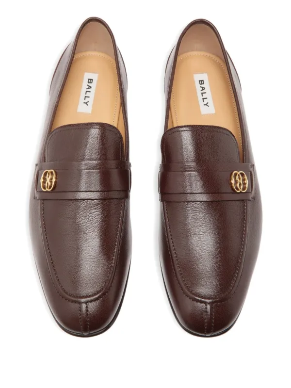 Bally Brown Leather Loafers BALLY Pathy leather boat shoes | NET-A-PORTER main image 4