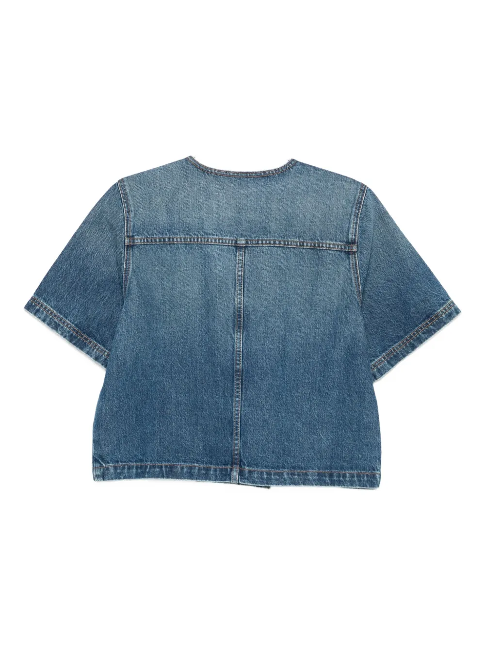 Ulla Johnson Double-breasted Short-sleeves Jacket In Blue