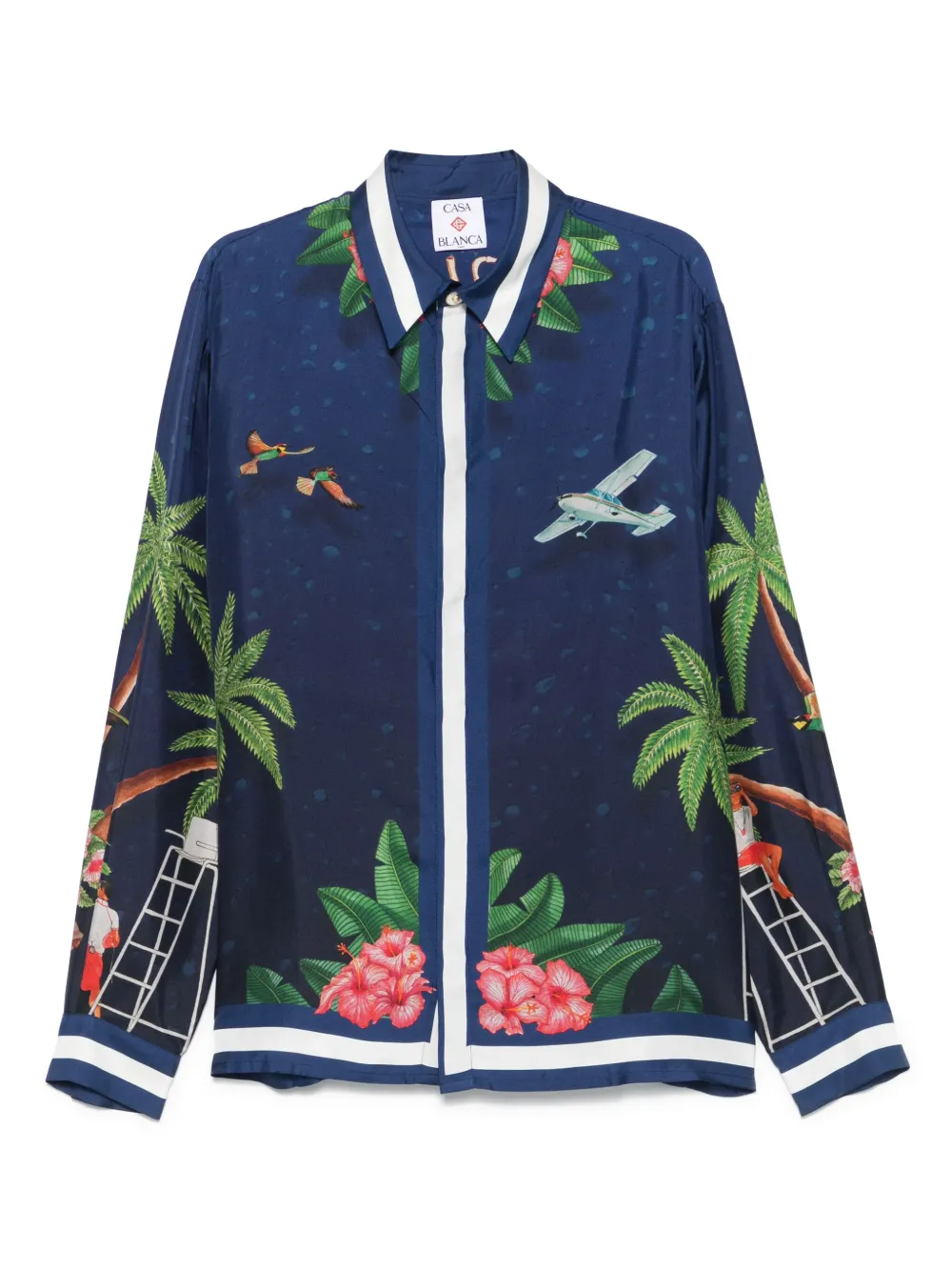 Casablanca Zijden overhemd Blauw